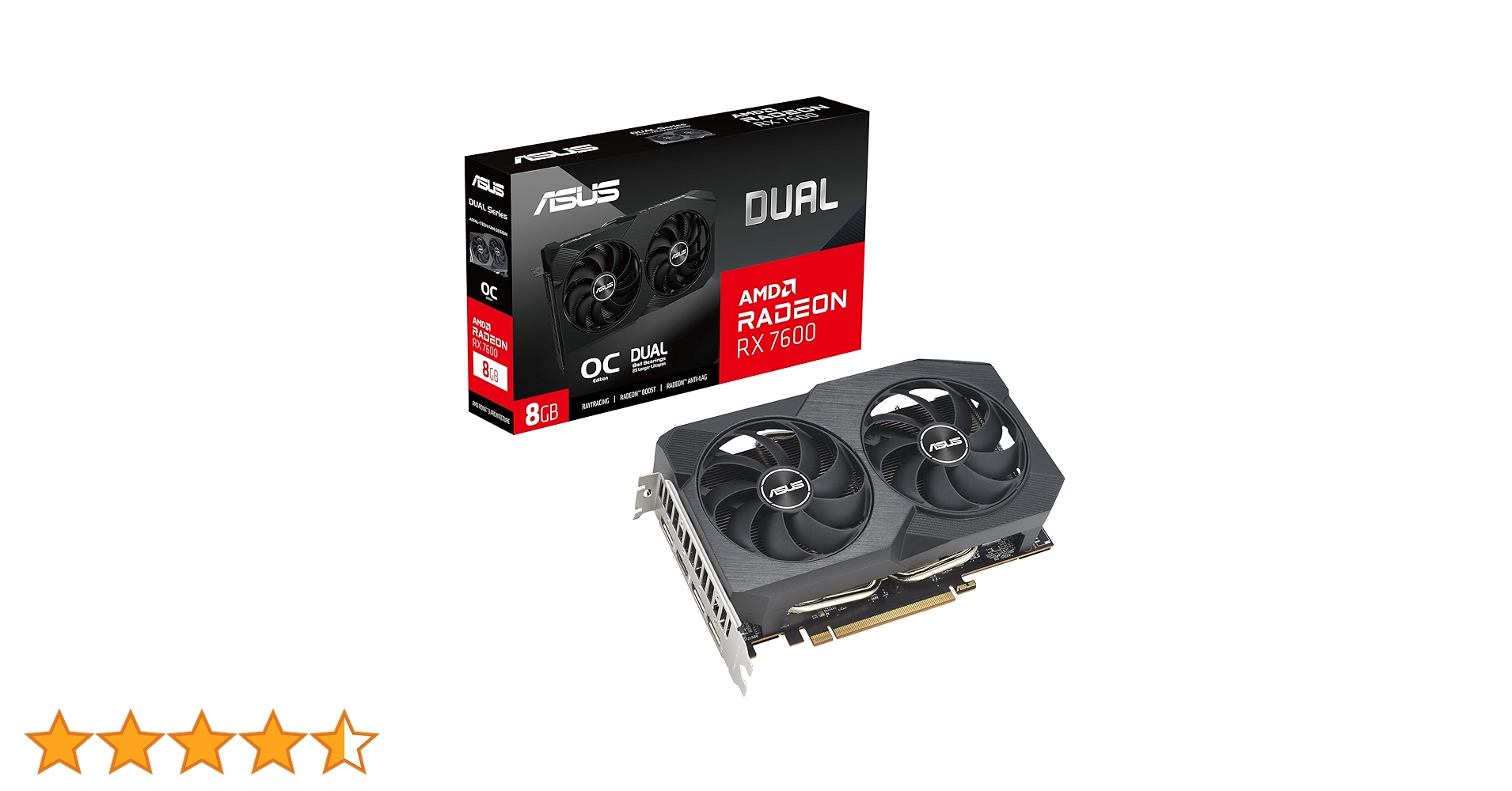 美品 ASUS AMD Radeon RX 7600 2連ファン 8GB ASUS Dual Radeon™ RX 7600 V2 OC Edition 8GB GDDR6 | Graphics Card